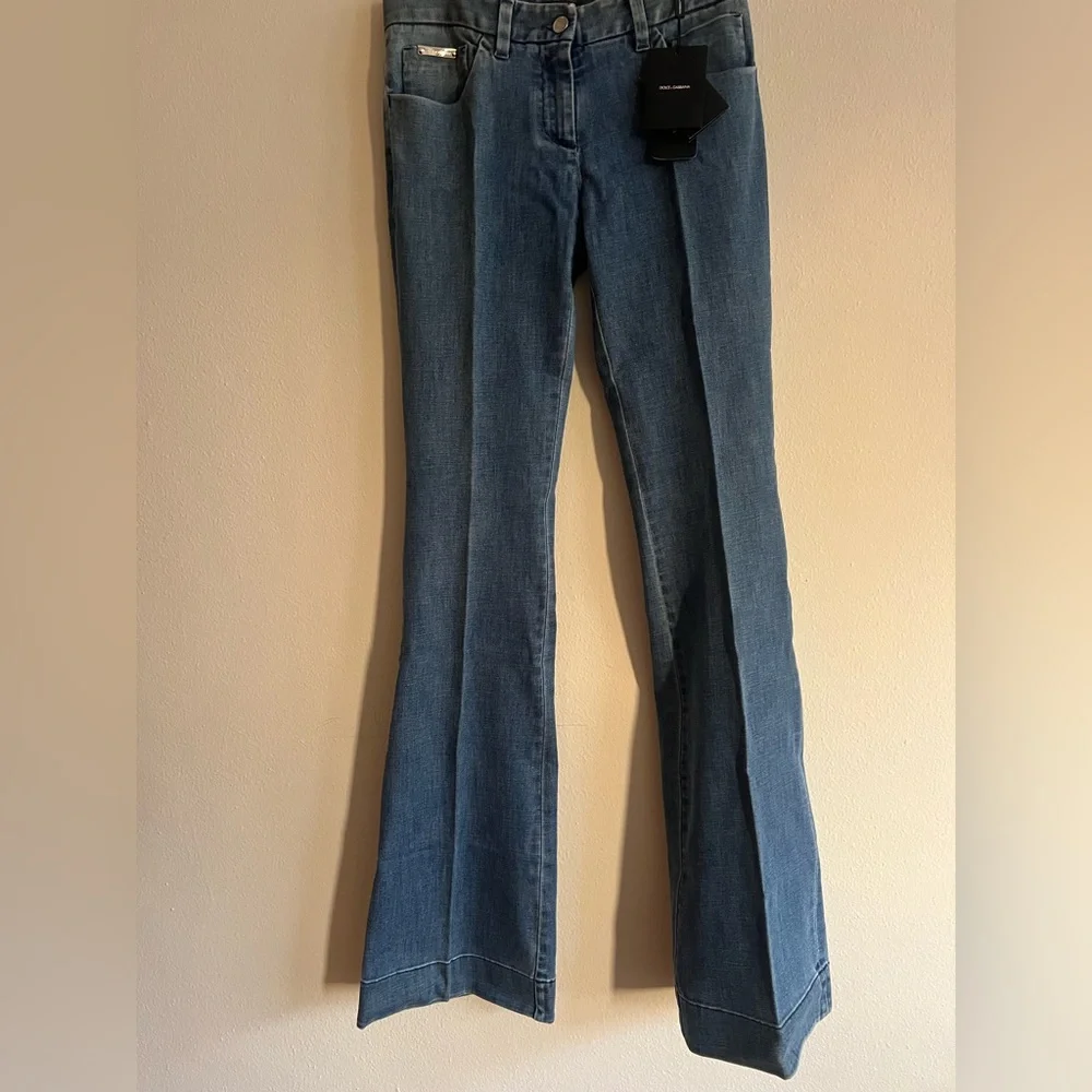 Vintage New Dolce & Gabbana Light Blue Flare Jeans Italy Size 40 Authentic - Picture 3 of 14